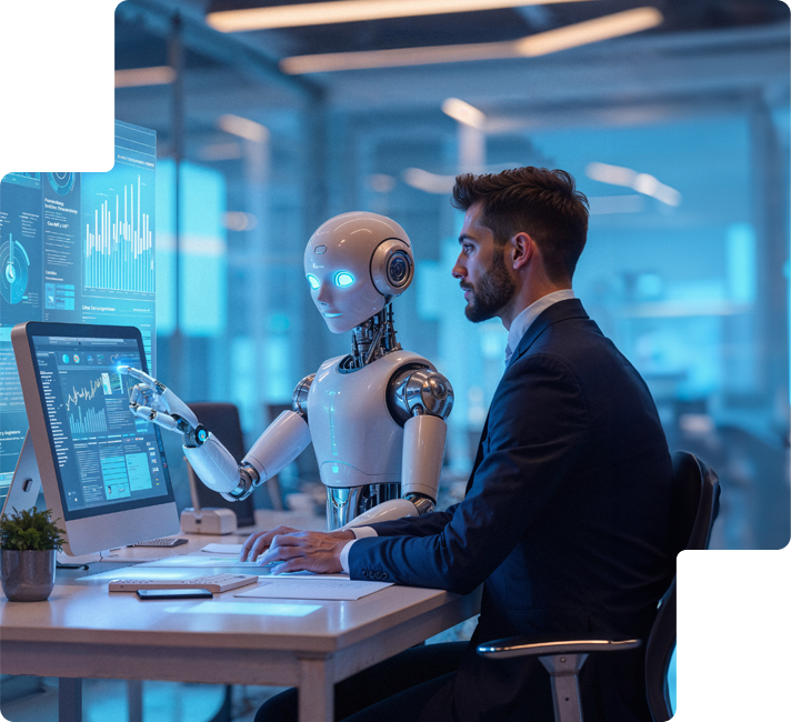 Profissional sorridente trabalhando